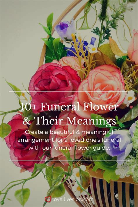 Flowers In A Basket With The Words 101 Funeral Flower And Their Meanings