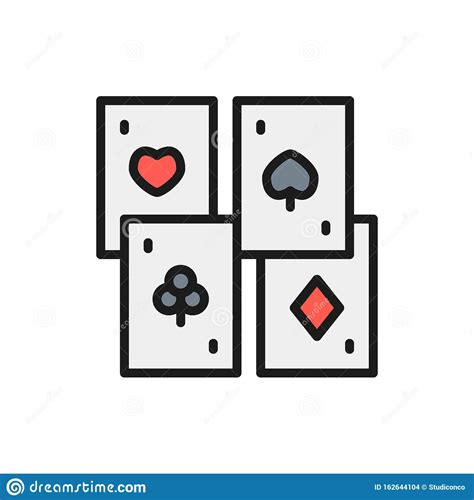 The suit may alternatively or additionally be indicated by the color printed on the card. Playing Cards, Four Suits Flat Color Line Icon. Stock Vector - Illustration of handheld, flat ...