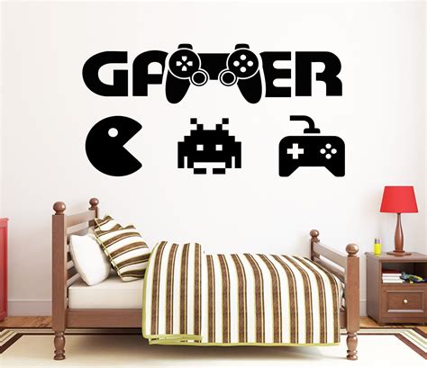 Gamer Wall Decal Video Games Wall Sticker Controller Wall Etsy In