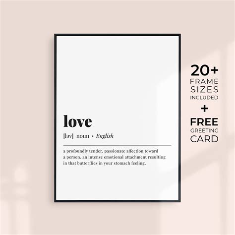 Love Definition Print Love Dictionary Art Love Poster Instant Download