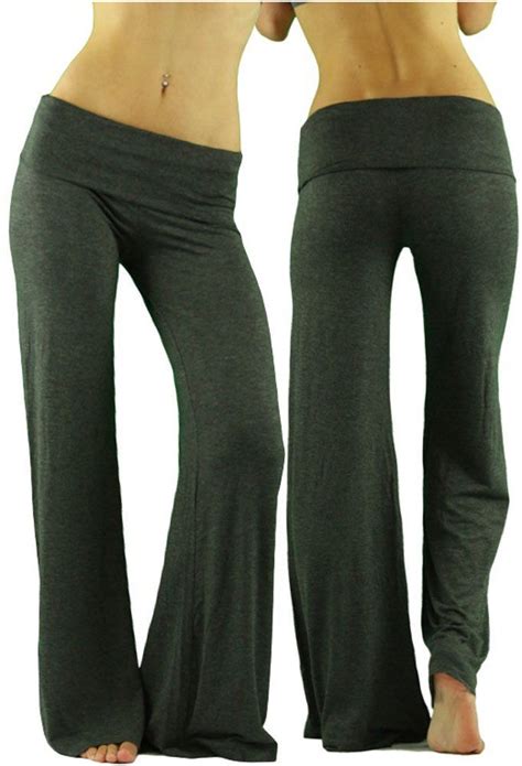 Tobeinstyle Womens Low Rise Elastic Sweatpants W Fold Over