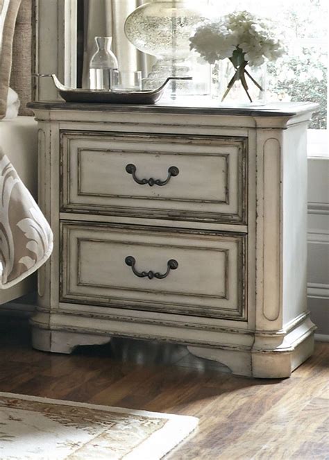Magnolia Manor Antique White 2 Drawer Nightstand 1stopbedrooms