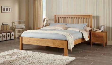 Solid Wood Bed Frame Oak Double King Super King Modern Slatted Design