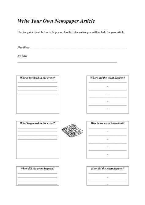 When teaching kids about news articles it's helpful to dissect the genre itself: 39 FREE Newspaper English Worksheets