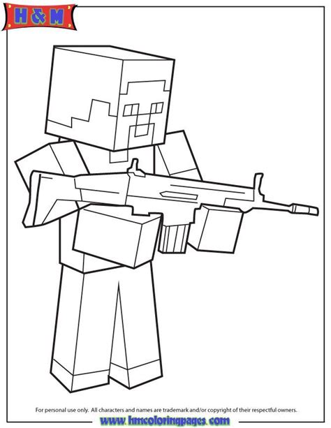 Minecraft Steve Coloring Page Minecraft Coloring