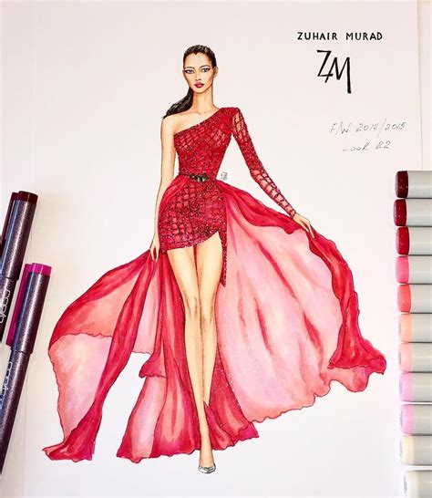Nataliazorinliu Zuhairmurad Fashionillustration Handdrawn Sketch Luxury Des Fashion