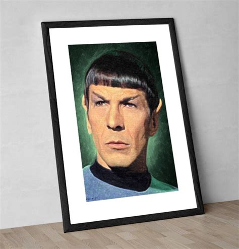 Spock Star Trek Painting Art Print Leonard Nimoy Movie Etsy