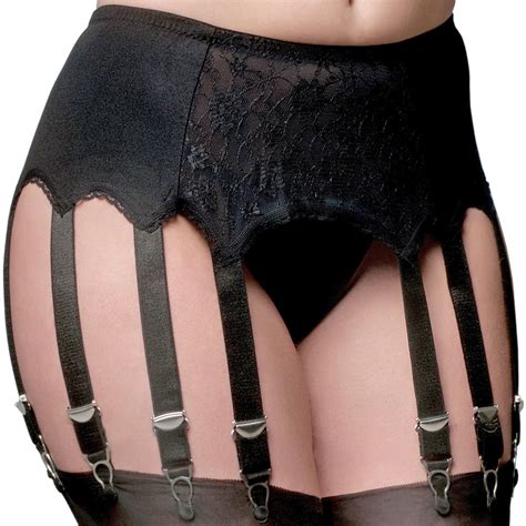 Premier Lingerie Black Lace Suspender Garter Belts For Stockings