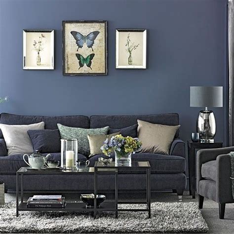 Denim Blue And Grey Living Room Blue Living Room Decor Blue Grey