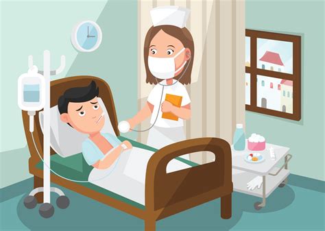 The Nurse Taking Care Of Patient In The Ward Of Hospital 3147330 Vector