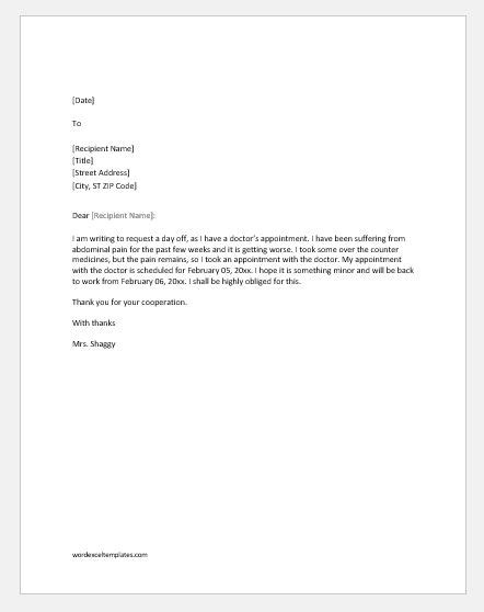 10 Excuse Letters For Missing Work For Every Situation Word And Excel