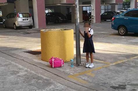Cruel Mum Chains Daughter 8 To Lamp Post And Leaves Her In Punishment For Playing Truant From