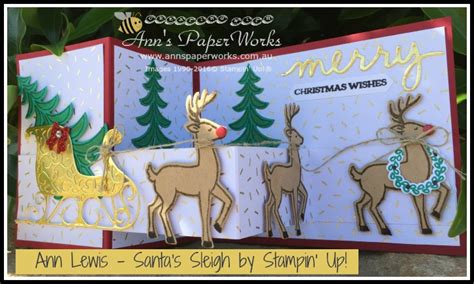 Santas Sleigh Z Fold Card By Ann Lewis Featuring Stampin Up Products