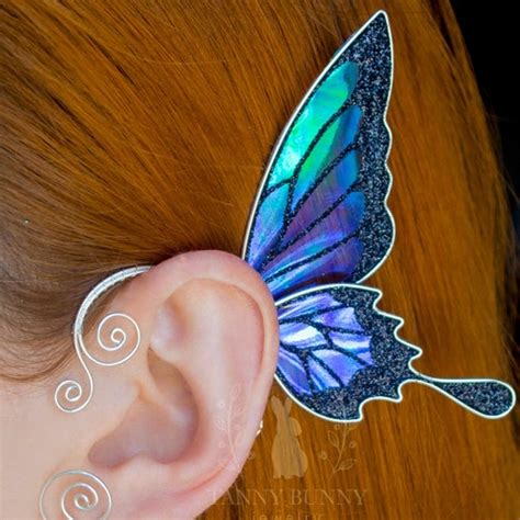 Blue Butterfly Ear Cuff No Piercing Fairy Wing Earring Etsy