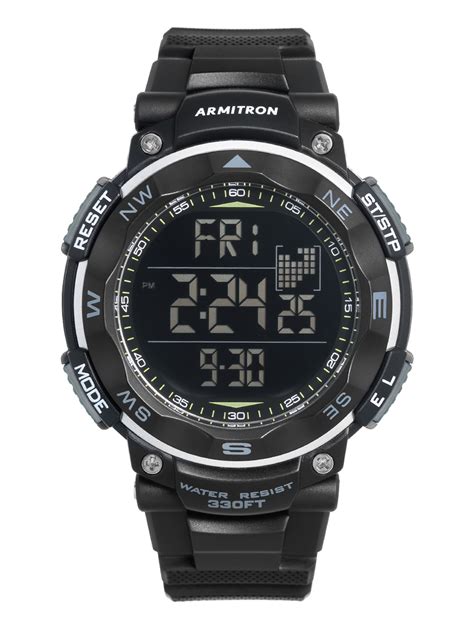 Yihou sports watch for men has a stylish sporty military design that makes it an elegant addition to your outlook. Armitron - Men's Digital Sport Watch, Black, Resin Strap ...