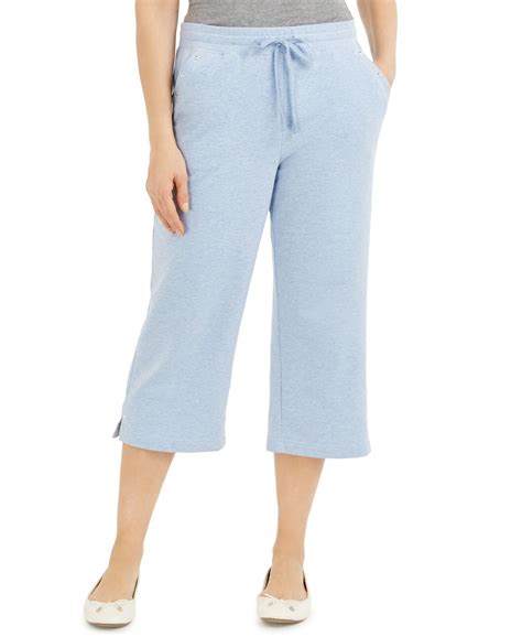 Karen Scott Women S Studded Capris Blue Size Petite Medium Walmart Com