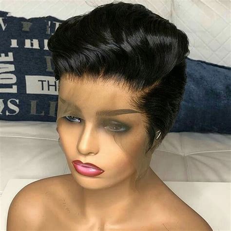 13x4 Lace Front Short Pixie Cut Wig Straight Short Hair Wig Natural Pre
