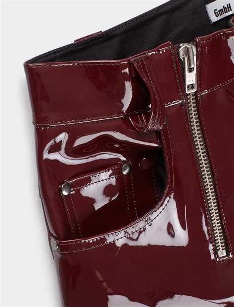 GmbH Frey High Waisted Vinyl Trouser in Burgundy | Voo ...