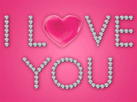 I Love You Diamonds Pink Heart Te Amo En Ingles Fondos De Amor