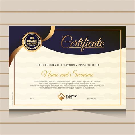 Premium Vector Elegant And Gold Diploma Certificate Template