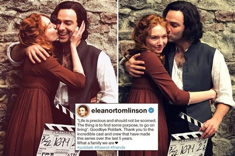 Eleanor Tomlinson Smooches Poldark Co Star Aidan Turner As They Wrap Up On The Last Scene Of The