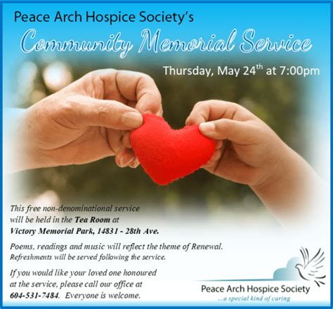 Community Memorial Service Archives Peace Arch Hospice Society