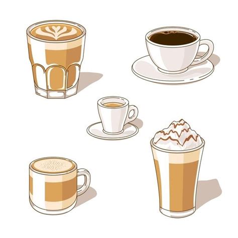 Premium Vector Coffee Types Collection Coffee Type Coffee