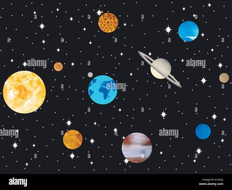 Planets Of The Solar System Outer Space Open Space Vector