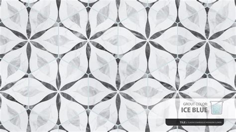 Merola Tile Classico Bardiglio Hexagon Flower 7 In X 8 In Porcelain