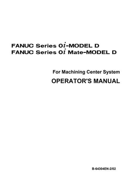Fanuc 0i Operators Manual Pdf