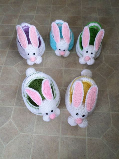 Crochet Easter Bunny Basket Sweet T Makes Three
