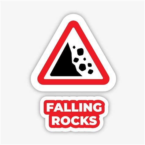 Premium Vector Falling Rocks Traffic Sign Editable Modern Vector Icon