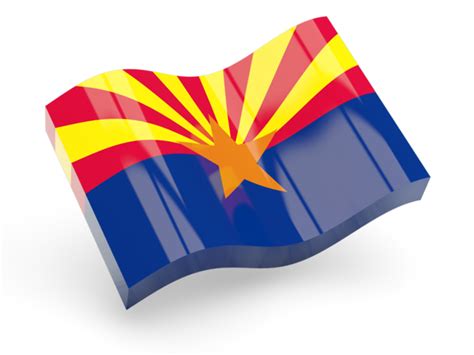 Glossy Wave Icon Illustration Of Flag Of Arizona