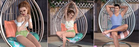 Z Hanging Chair Prop And Poses For Genesis 3 And 8 Daz 3d