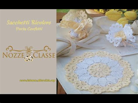 Centrini bomboniere promesse di matrimonio borseefilati. Tutorial Bomboniere all' uncinetto - Sacchetti bicolore ...