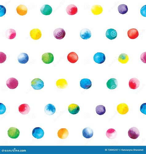 Watercolor Dots Pattern Colorful Polka Dot Pattern On A White