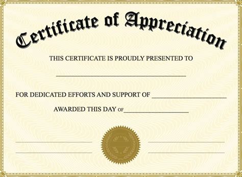 Editable Certificate Of Appreciation Template Certificate Of