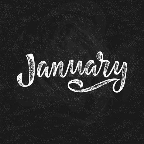 Handwritten Names Of Months January Calligraphy Words For Calendars And