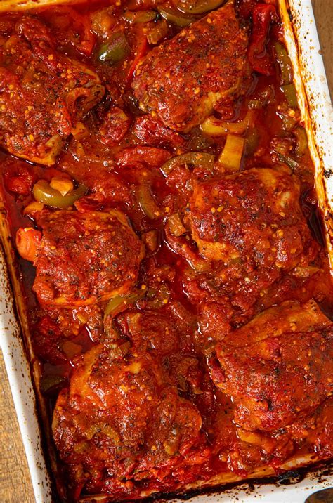 Prep the oven and pan: Baked Chicken Cacciatore Recipe - Dinner, then Dessert