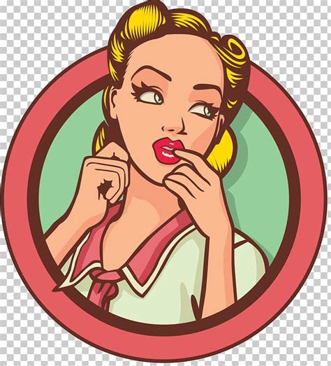 Pin Up Girl 1950s Retro Style Illustration Png Clipart 1950s Art