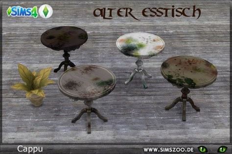 Blackys Sims 4 Zoo Old Dining Table By Cappu • Sims 4 Downloads In