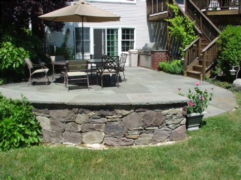 Pennsylvania Fieldstone Wall Bluestone Patio Landscaes4less Landscape