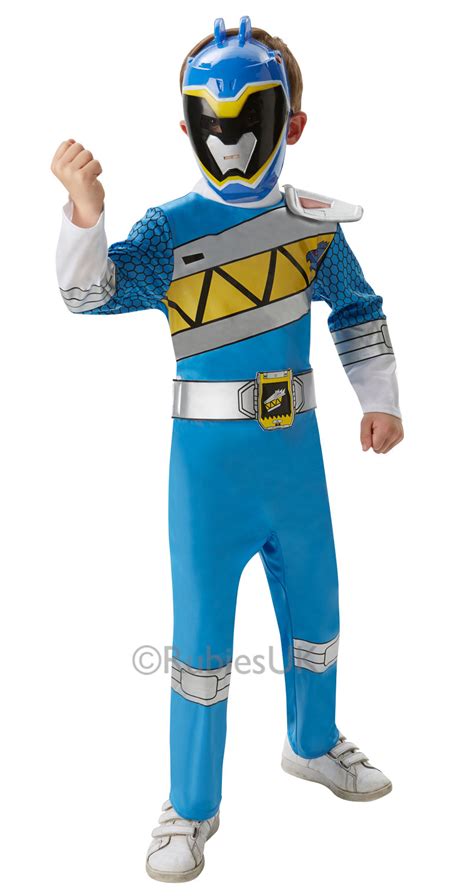 Deluxe Blue Dino Charge Power Ranger Boys Fancy Dress Superhero Childs