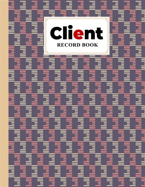 Client Record Book Client Record Book Striped Cover Client Tracking Log Book Client Data