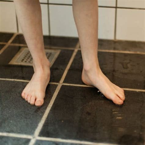 how to make a tiled shower floor less slippery