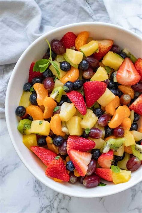 The bright herb enhances even subtle fruits, like watermelon. Easy Fruit Salad - Dinner, then Dessert