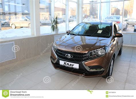 New Russian Car Lada Xray During Presentation 14 February 2016 In The