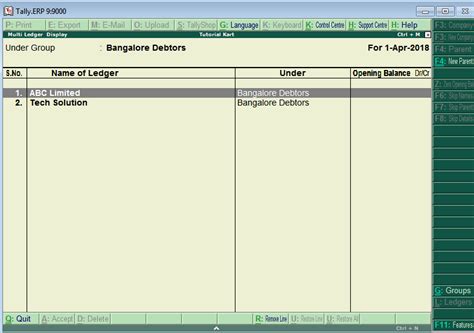 How To Create Ledgers In Tally Multiple Ledgers Tutorialkart