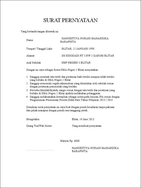 Download Contoh Surat Perjanjian Siswa Surat Permohonan Desain