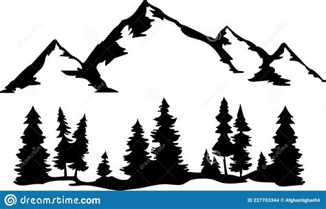 Mountain Svg Mountain Forest Svg Arbres Pacific Northwest Cut Fichiers